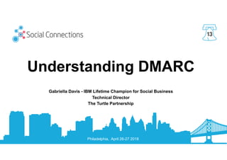 Philadelphia, April 26-27 2018
13
Understanding DMARC
Gabriella Davis - IBM Lifetime Champion for Social Business
Technica...